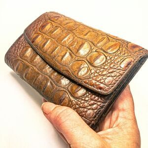 VTG Brahmin Pecan Melbourne Leather Trifold Wallet